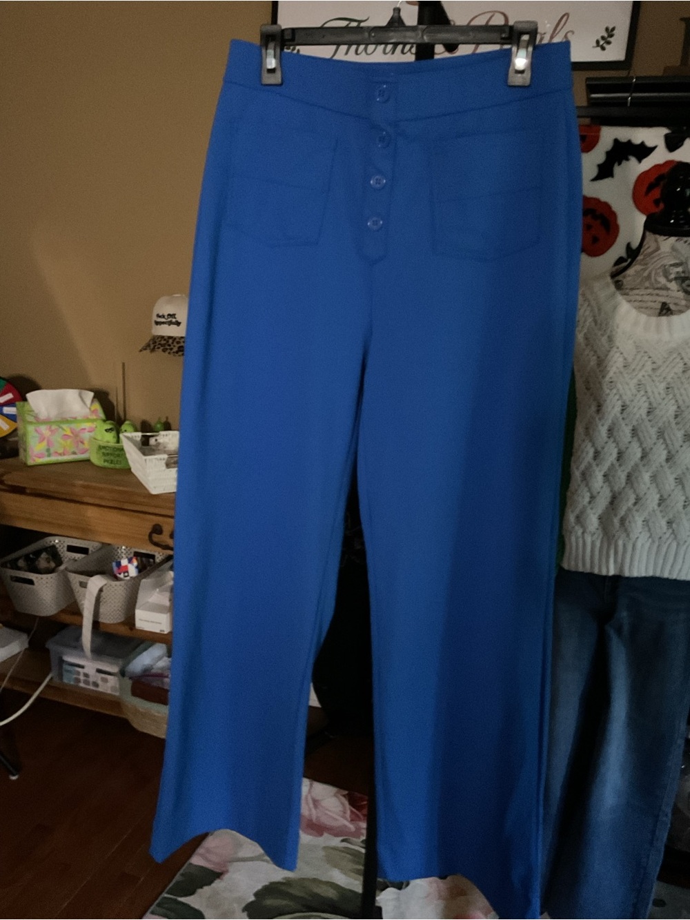 HALARA Wide-Leg High-Rise Pull On Pants in Cobalt Blue